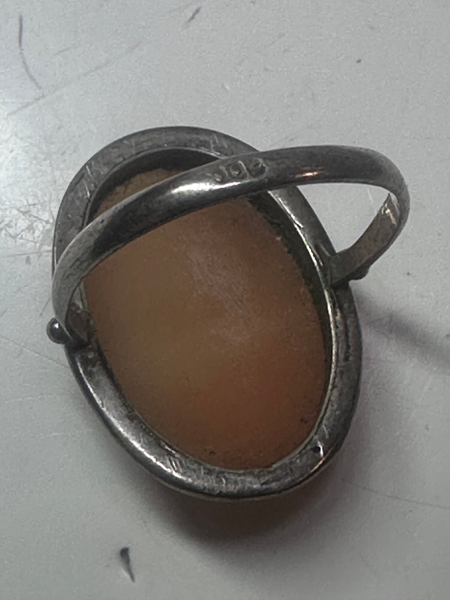 Bull ring Cameo Shell Taurus Zodiac band size 4 800 silver women girls