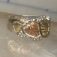 Vintage Black Hills Gold Style Sterling Silver 12K Gold Grape Leaf Ring Size 8.75 925