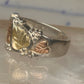 Vintage Black Hills Gold Style Sterling Silver 12K Gold Grape Leaf Ring Size 8.75 925