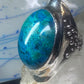 Turquoise ring bulky boho band size 7 sterling silver women girls