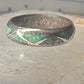Vintage Zuni wedding band turquoise size 9.50 band sterling silver women men