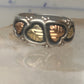 Vintage Black Hills Gold Style Sterling Silver 12K Gold Hearts Ring Band Size 10 925