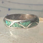 Vintage Zuni wedding band turquoise size 9.50 band sterling silver women men