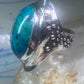 Turquoise ring bulky boho band size 7 sterling silver women girls