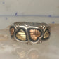 Vintage Black Hills Gold Style Sterling Silver 12K Gold Hearts Ring Band Size 10 925