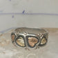 Vintage Black Hills Gold Style Sterling Silver 12K Gold Hearts Ring Band Size 10 925