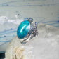 Turquoise ring bulky boho band size 7 sterling silver women girls