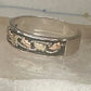 Vintage Black Hills Gold Landstrom Sterling Silver 12K Gold Leaf Band Ring Size 14 925