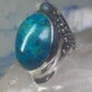 Turquoise ring bulky boho band size 7 sterling silver women girls