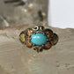 Black Hills Gold ring size 4.75 turquoise leaves sterling silver band  women girls