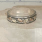 Vintage Black Hills Gold Landstrom Sterling Silver 12K Gold Leaf Band Ring Size 14 925