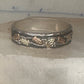 Vintage Black Hills Gold Landstrom Sterling Silver 12K Gold Leaf Band Ring Size 14 925