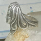 Vintage Face ring lady figurative face band size 6 sterling silver women