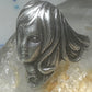 Vintage Face ring lady figurative face band size 6 sterling silver women