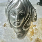 Vintage Face ring lady figurative face band size 6 sterling silver women