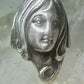 Vintage Face ring lady figurative face band size 6 sterling silver women