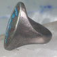 Kachina ring Turquoise chips ring coral band size 11 sterling silver women men