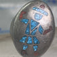 Kachina ring Turquoise chips ring coral band size 11 sterling silver women men