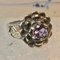 Black Hills Gold ring size 5 Flower Amethyst leaves band women