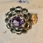 Black Hills Gold ring size 5 Flower Amethyst leaves band women