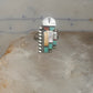 Vintage J Lahi Zuni Sterling Silver Multi Stone Sunface Mosaic Inlay Shield Ring Size 6.75 925