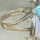 Vintage Bug ring insect blue lapis turquoise mop size 8 sterling silver women