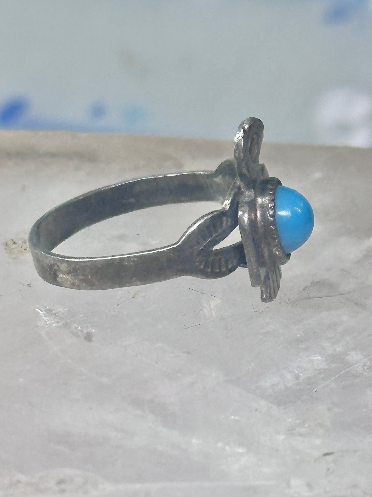 Phoenix ring Turquoise ring Navajo band size 4.50 sterling silver women girls