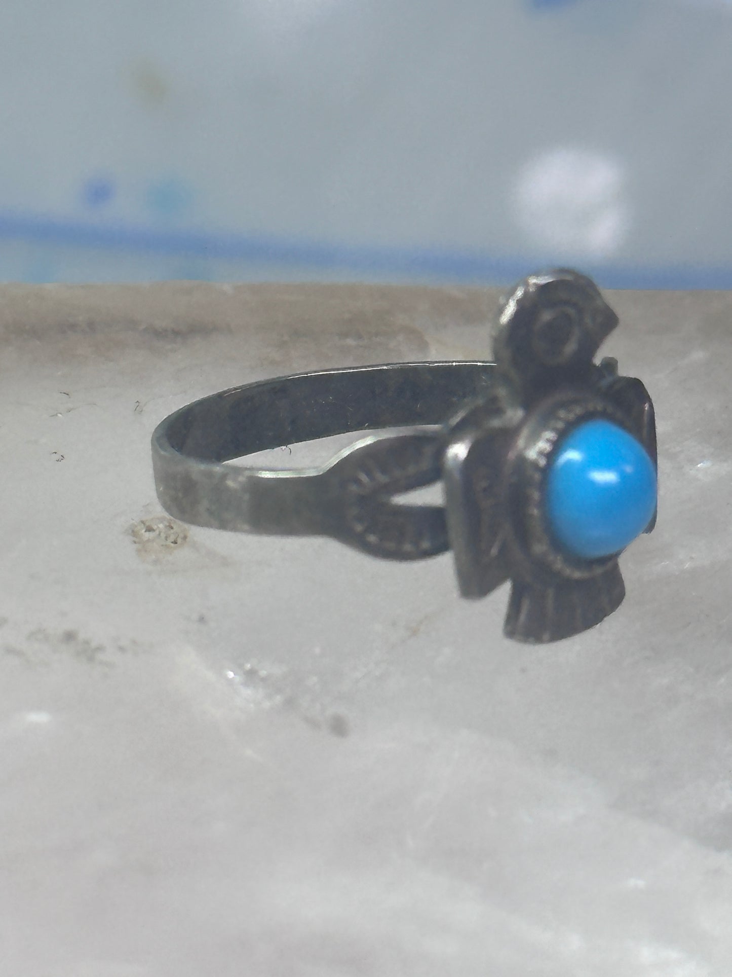 Phoenix ring Turquoise ring Navajo band size 4.50 sterling silver women girls