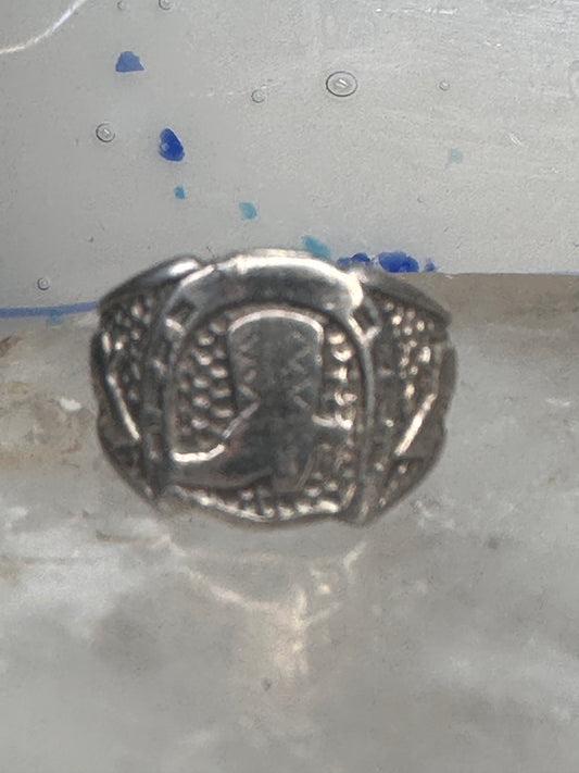 Horseshoe ring boot gun cowgirl pinky band size 5.50 sterling silver women