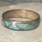 Vintage Zuni wedding band turquoise chips size 8 band sterling silver women men