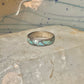 Vintage Zuni wedding band turquoise chips size 8 band sterling silver women men