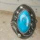 Vintage Navajo Signed JW Sterling Silver Turquoise Leaf Applique Ring Size 4.75 925