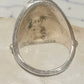 Vintage Navajo Signed JW Sterling Silver Turquoise Leaf Applique Ring Size 4.75 925