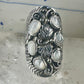 Navajo ring Saddle Mother or Pearl MOP knuckle band size 8 sterling silver women