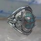 Turquoise ring Navajo band size 10 sterling silver women men