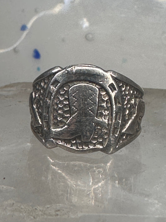 Horseshoe ring boot gun cowgirl pinky band size 5.50 sterling silver women