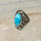 Vintage Navajo Signed JW Sterling Silver Turquoise Leaf Applique Ring Size 4.75 925