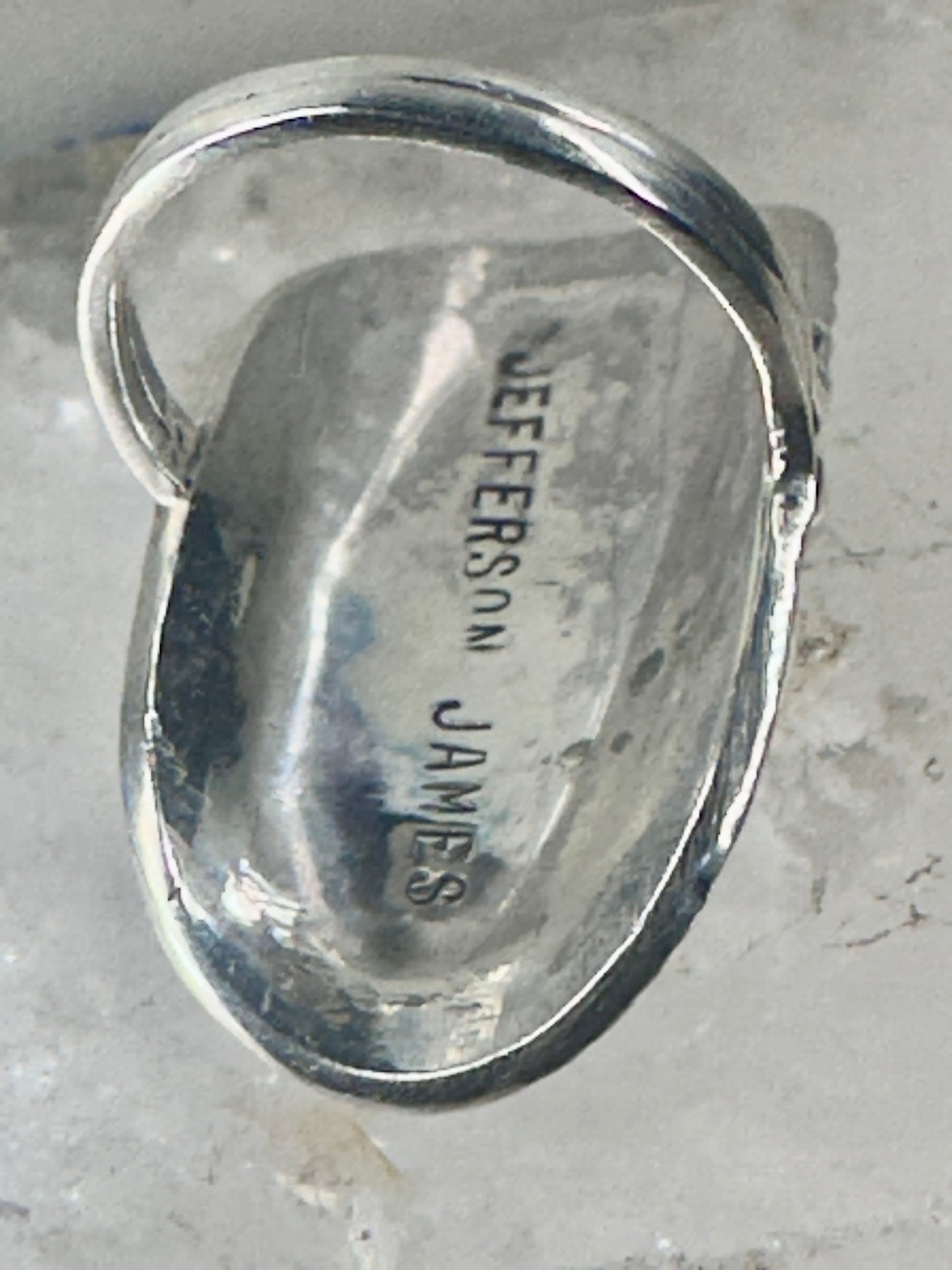 Navajo ring Saddle Mother or Pearl MOP knuckle band size 8 sterling silver women