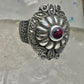 Art Deco ring marcasite band garnet Solid band Size 4.50 sterling silver women girls