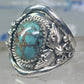 Turquoise ring Navajo band size 10 sterling silver women men