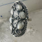 Navajo ring Saddle Mother or Pearl MOP knuckle band size 8 sterling silver women