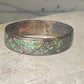 Vintage Zuni wedding band turquoise chips size 10.75 band sterling silver women men