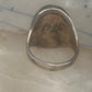 Vintage Navajo Southwestern Sterling Silver Two Stone Turquoise Starburst Shield Ring Size 10 925