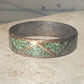 Vintage Zuni wedding band turquoise chips size 10.75 band sterling silver women men