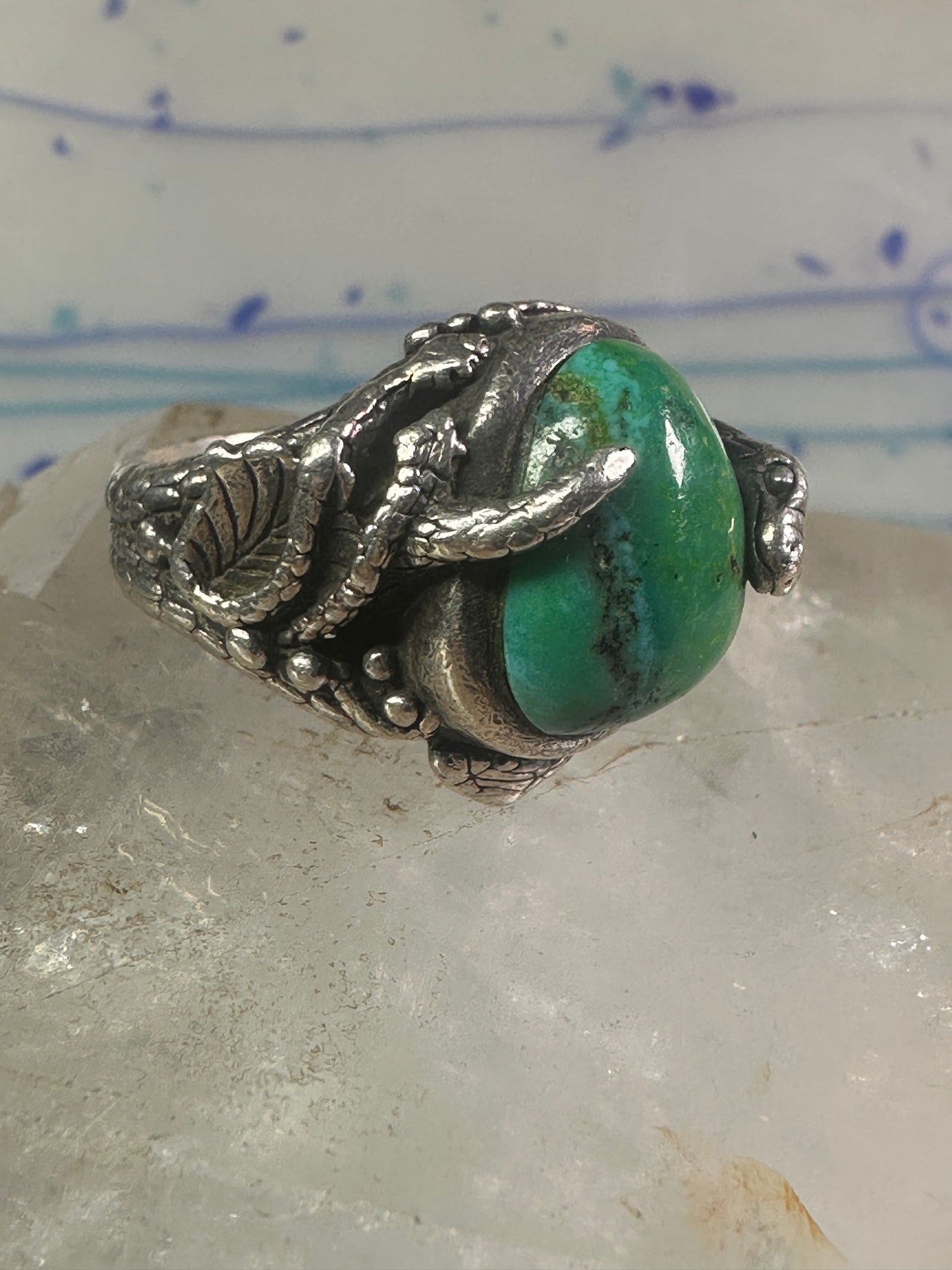 Southwest four snakes snake ring turquoise size 7.25 sterling silver women men
