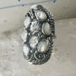 Navajo ring Saddle Mother or Pearl MOP knuckle band size 8 sterling silver women