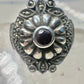 Art Deco ring marcasite band garnet Solid band Size 4.50 sterling silver women girls