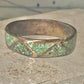Vintage Zuni wedding band turquoise chips size 10.75 band sterling silver women men