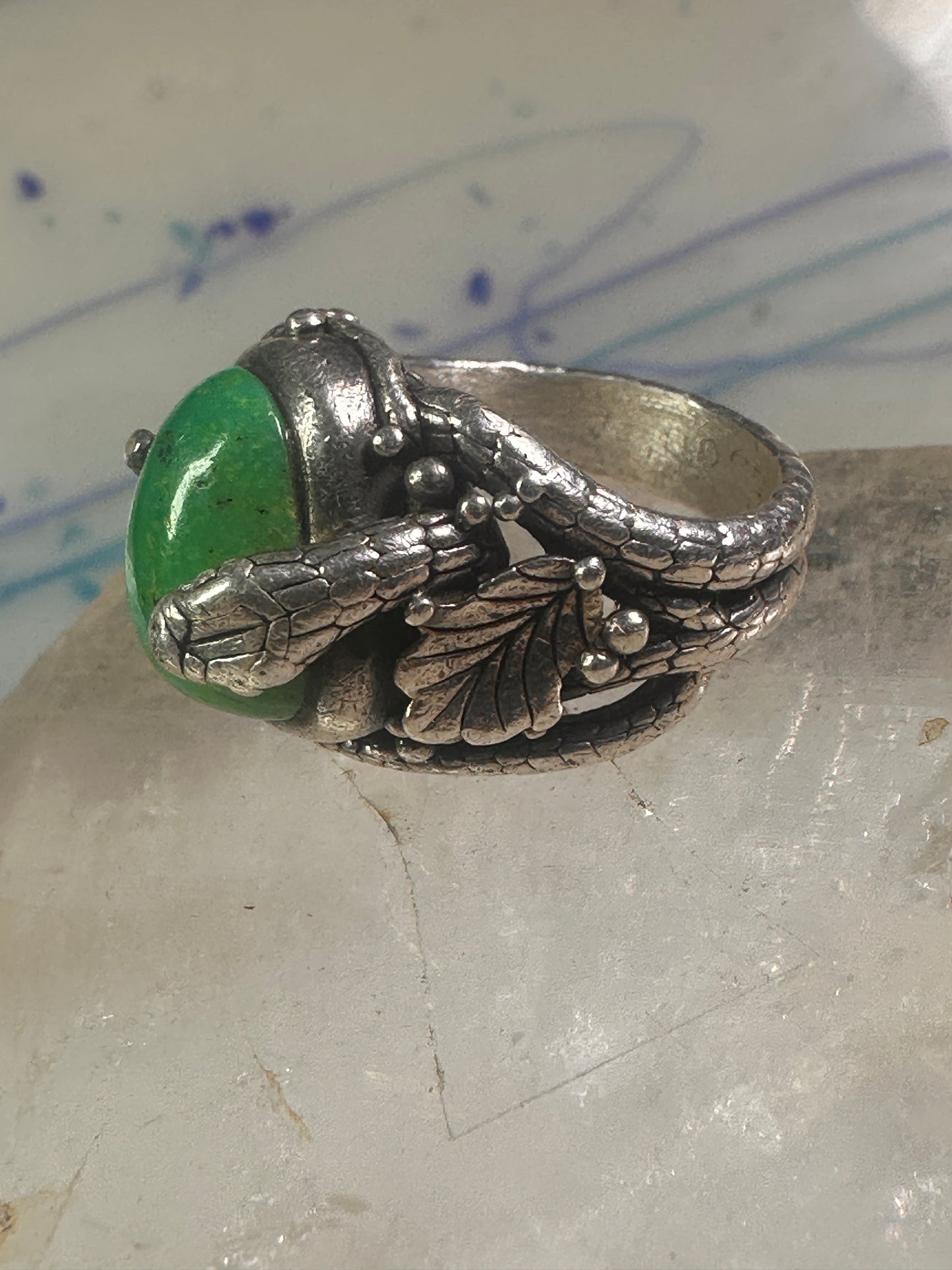 Southwest four snakes snake ring turquoise size 7.25 sterling silver women men