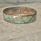 Vintage Zuni wedding band turquoise chips size 10.75 band sterling silver women men